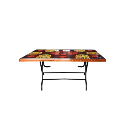 RFL Polypropylene Runner Printed 6 Seated Deco Table – Sandal Wood