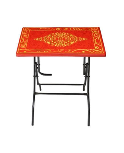 TEL Polypropylene Two Seated Printed Restaurant Table – Red