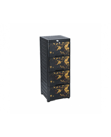 RFL 4D KD Elegant Single Wardrobe – Black & Golden